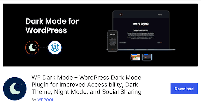 The free WP Dark Mode WordPress plugin The free WP Dark Mode WordPress plugin