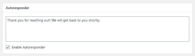 Un esempio di autoresponder