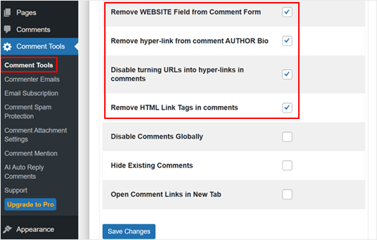 Comment Tools plugin settings Comment Tools plugin settings