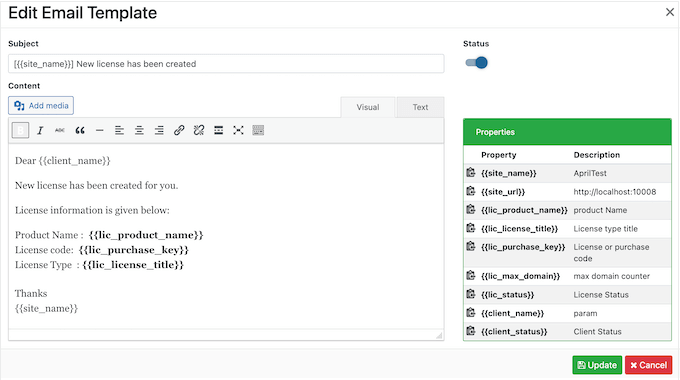 Dahili e-posta şablonlarına kendi markanızı ve mesajınızı ekleme