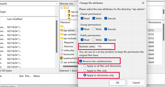 Set directory permissions Set directory permissions