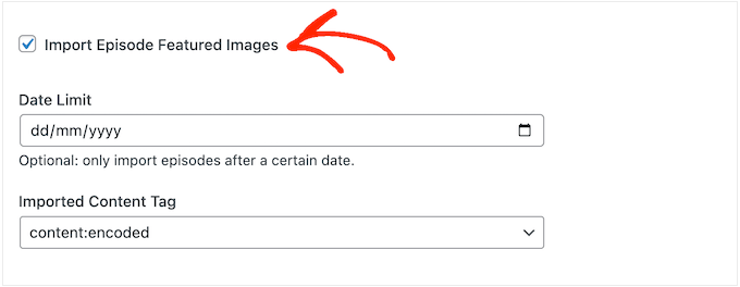 Importera podcastminiatyrer till WordPress