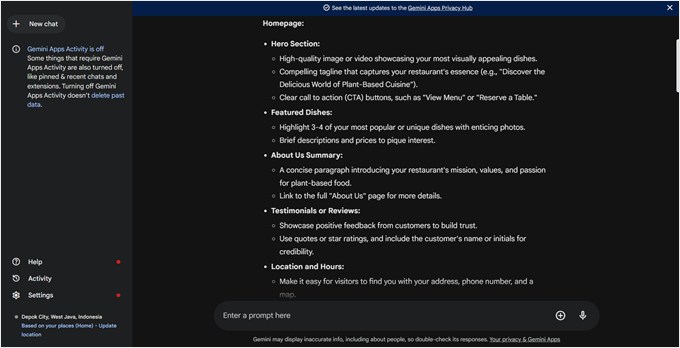 Ejemplo de una estructura de sitio web hecha con Gemini Ejemplo de una estructura de sitio web hecha con Gemini