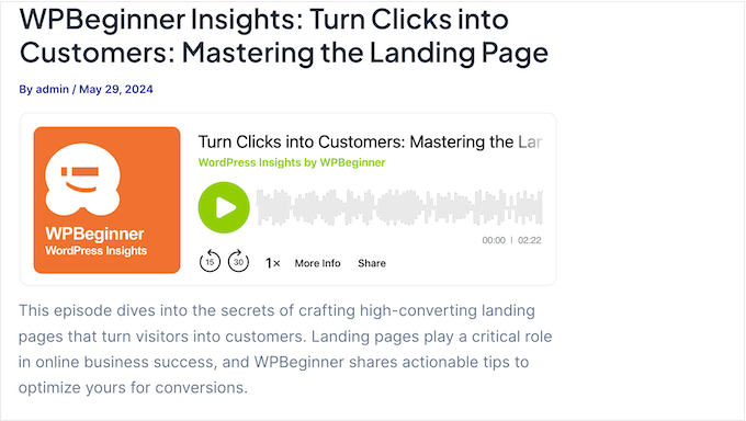 Lägga till en podcastspelare på din webbplats, blogg eller webbutik