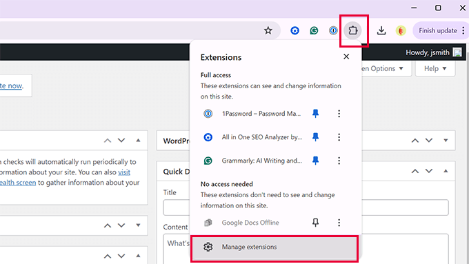Manage browser extensions Manage browser extensions