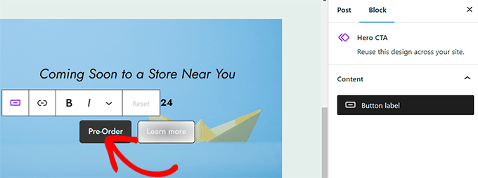 Esegui l'override del contenuto del pattern sincronizzato