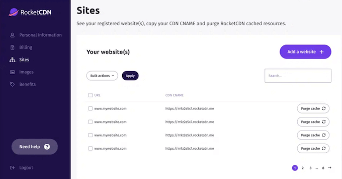 Panel optymalizacji RocketCDN Panel optymalizacji RocketCDN