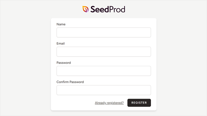Crear una nueva cuenta de SeedProd Crear una nueva cuenta de SeedProd