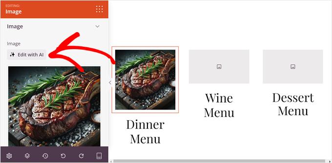 Editar una imagen IA en SeedProd Editar una imagen IA en SeedProd