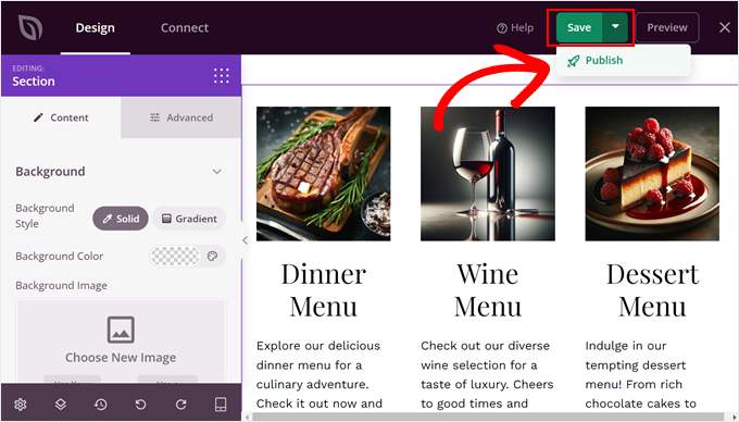 Publicar una nueva página de destino creada con SeedProd Publicar una nueva página de destino creada con SeedProd