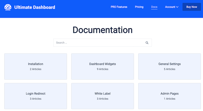 La knowledge base online definitiva di The Ultimate Dashboard per WordPress