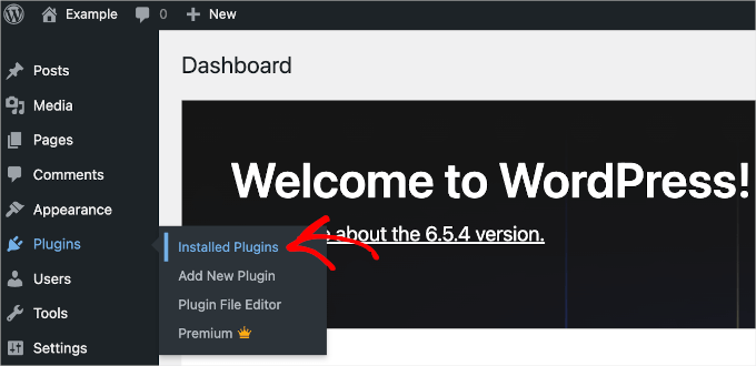 wordpress-dashboard-plugins-installedpluginsmenuitem The Installed Plugins menu item on WordPress dashboard