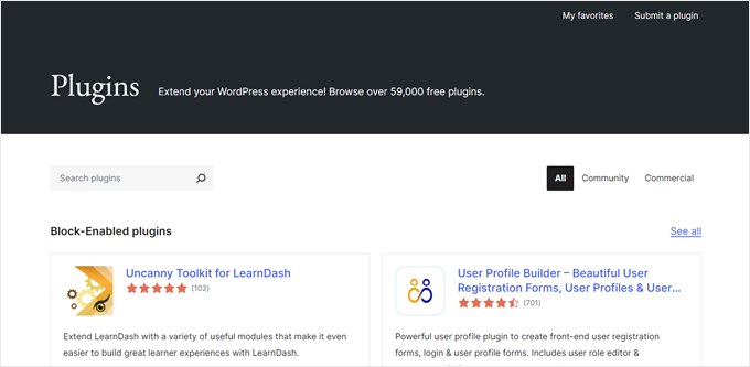 WordPress plugin directory page WordPress plugin directory page