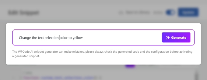 Crear un prompt para refinar un fragmento de código con WPCode AI Crear un prompt para refinar un fragmento de código con WPCode AI