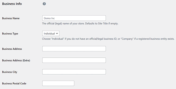 Add business information Add business information