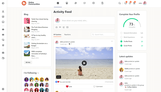 Aperçu du thème BuddyBoss Aperçu du thème BuddyBoss