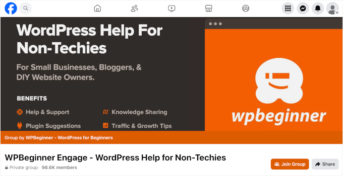 WPBeginner Facebook group
