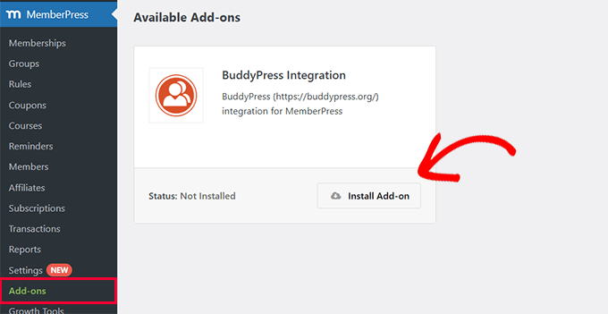 Addon BuddyPress pour MemberPress Addon BuddyPress pour MemberPress