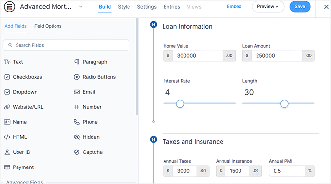 Mortgage calculator template Mortgage calculator template