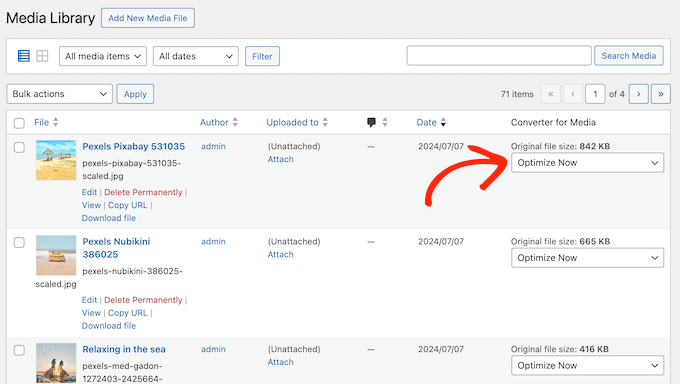 Optymalizacja obrazów w bibliotece mediów WordPress