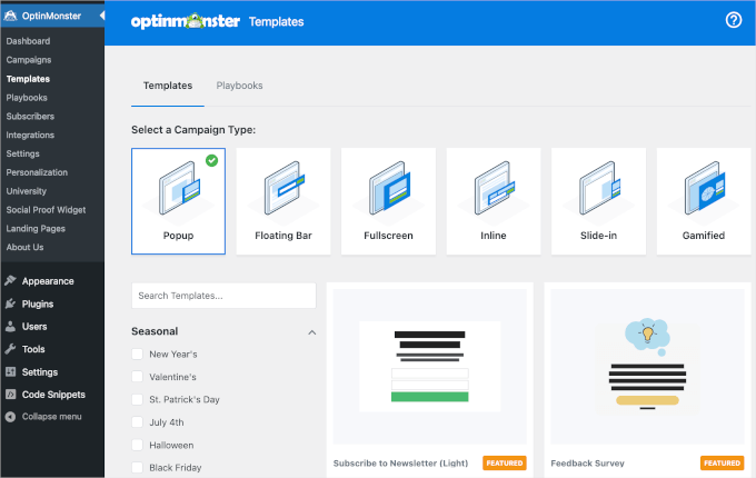 optinmonster-popupcampaign-templates OptinMonster's templates for pop-up campaigns