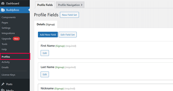 Paramètres du profil Paramètres du profil