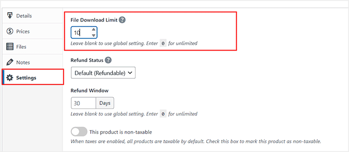 Set a file download limit in EDD