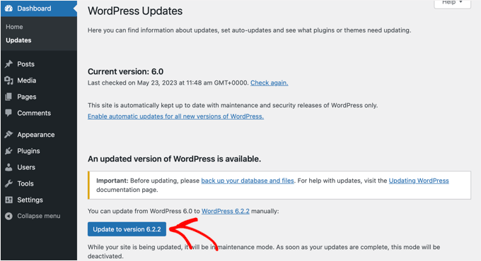 WordPress updates