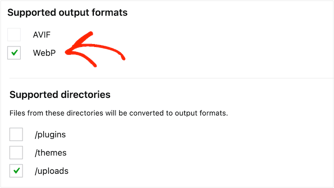Automatyczna konwersja plików obrazów do formatu WebP