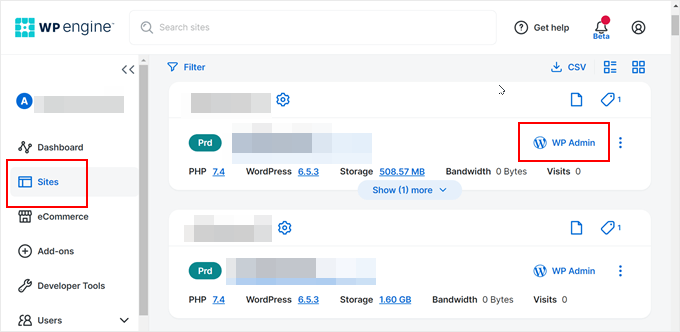 WPEngineのWordPress管理画面アクセス WPEngineのWordPress管理画面アクセス