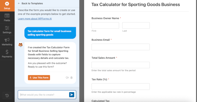 WPForms tax calculator AI WPForms tax calculator AI