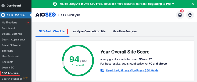 SEO Analysis in AIOSEO SEO Analysis in AIOSEO