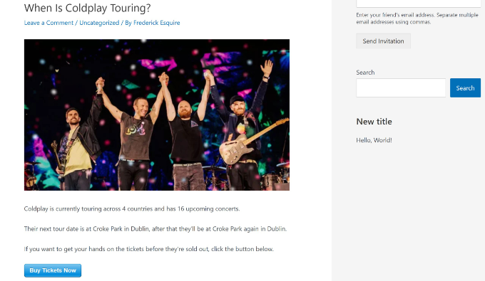 Buy now button for event tickets Buy now button for event tickets