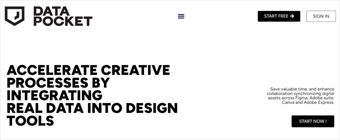 DataPocket's homepage DataPocket's homepage