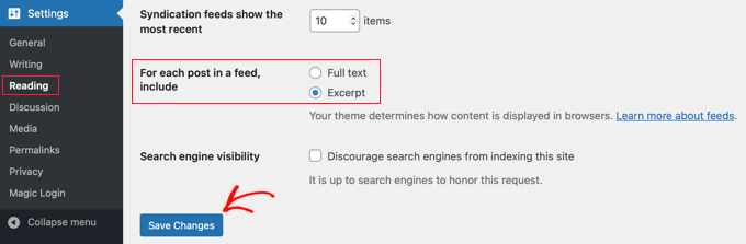 RSS-flöden kan innehålla fullständig text eller ett utdrag av varje inlägg
