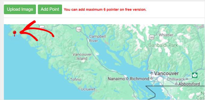 Trage hotspot-ul nou creat pe imagine cu pluginul Image Hotspot