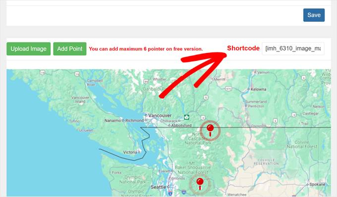 Copierea shortcode-ului hotspot-ului de imagine creat cu pluginul Image Hotspot
