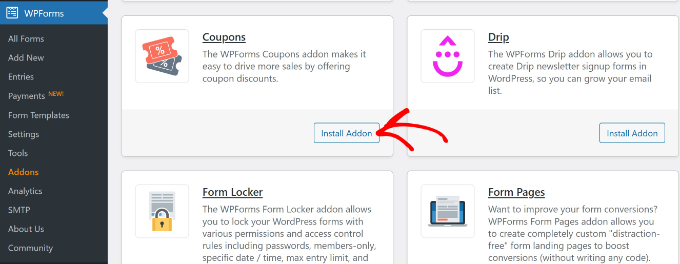 Install coupons addon Install coupons addon