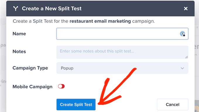 OptinMonster's built-in A/B testing features