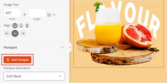 Adăugarea unui hotspot la imagine în SeedProd