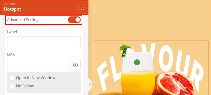 Activarea setărilor avansate ale blocului de hotspot în SeedProd