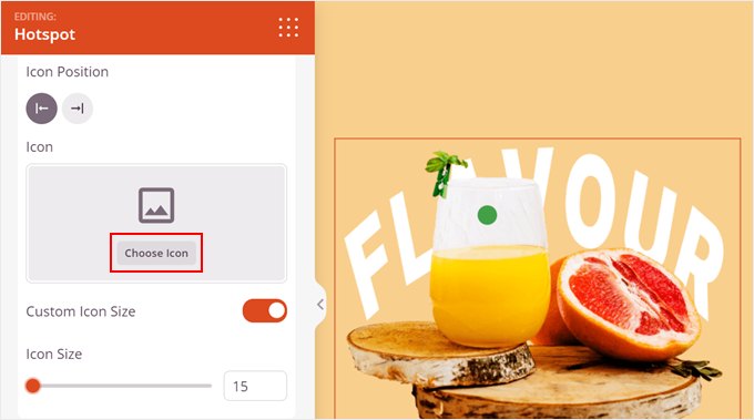 Înlocuirea pictogramei hotspot în SeedProd