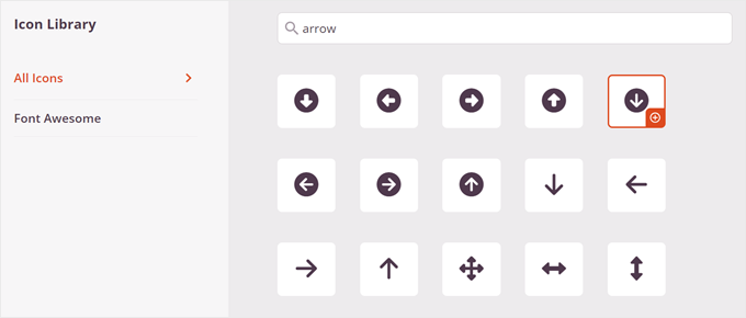 Alegerea unei pictograme pentru hotspot în SeedProd