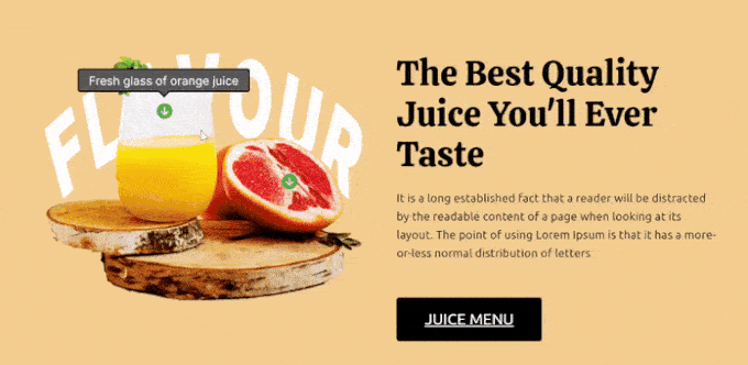 Un exemplu de hotspot de imagine realizat cu SeedProd