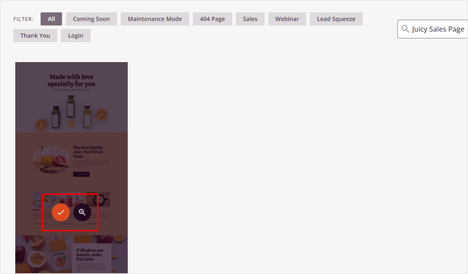 Alegerea unui șablon SeedProd