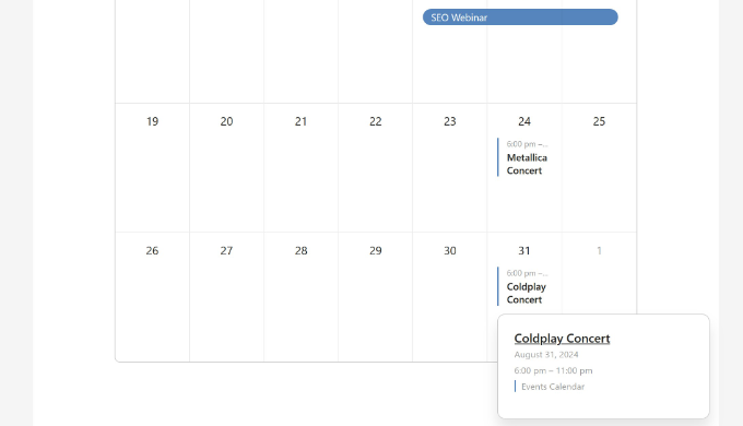 View calendar in action View calendar in action