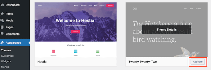 Activer le thème Activer le thème