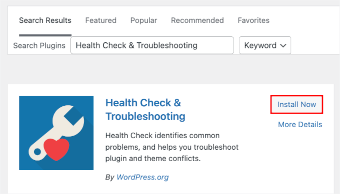Instalarea Health Check & Troubleshooting în WordPress