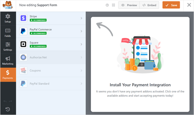 WPForms Lite payments integration WPForms Lite payments integration