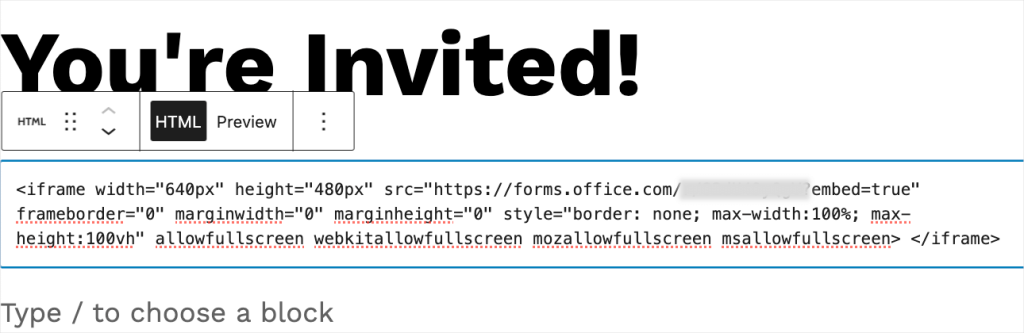 Embedding Ms Forms shortcode Embedding Ms Forms shortcode